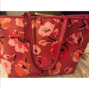 Coach Floral top zip tote